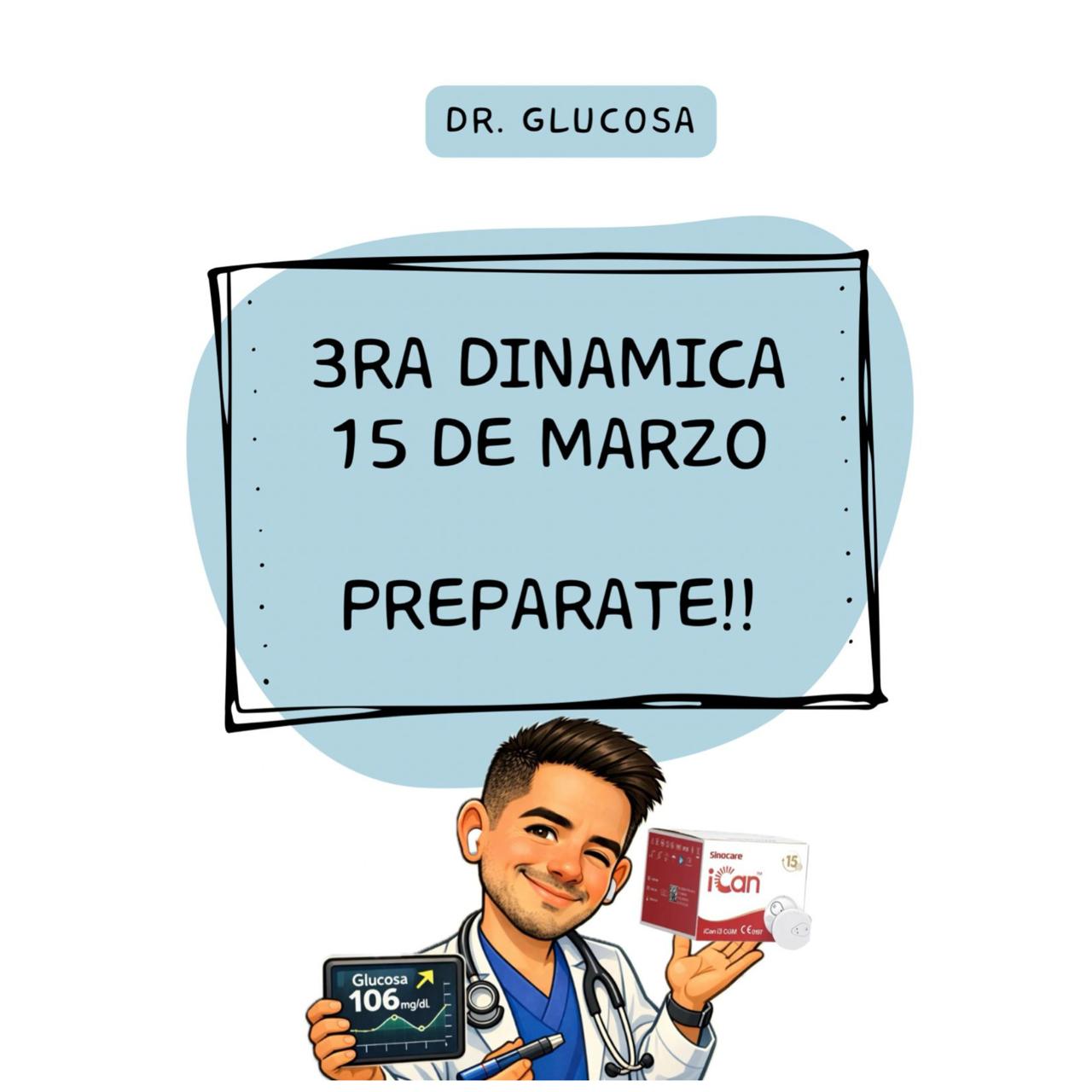 TERCERA DINAMICA PARA LLEVARTE UN SENSOR CONTINUO DE GLUCOSA + UN GLUCOMETRO